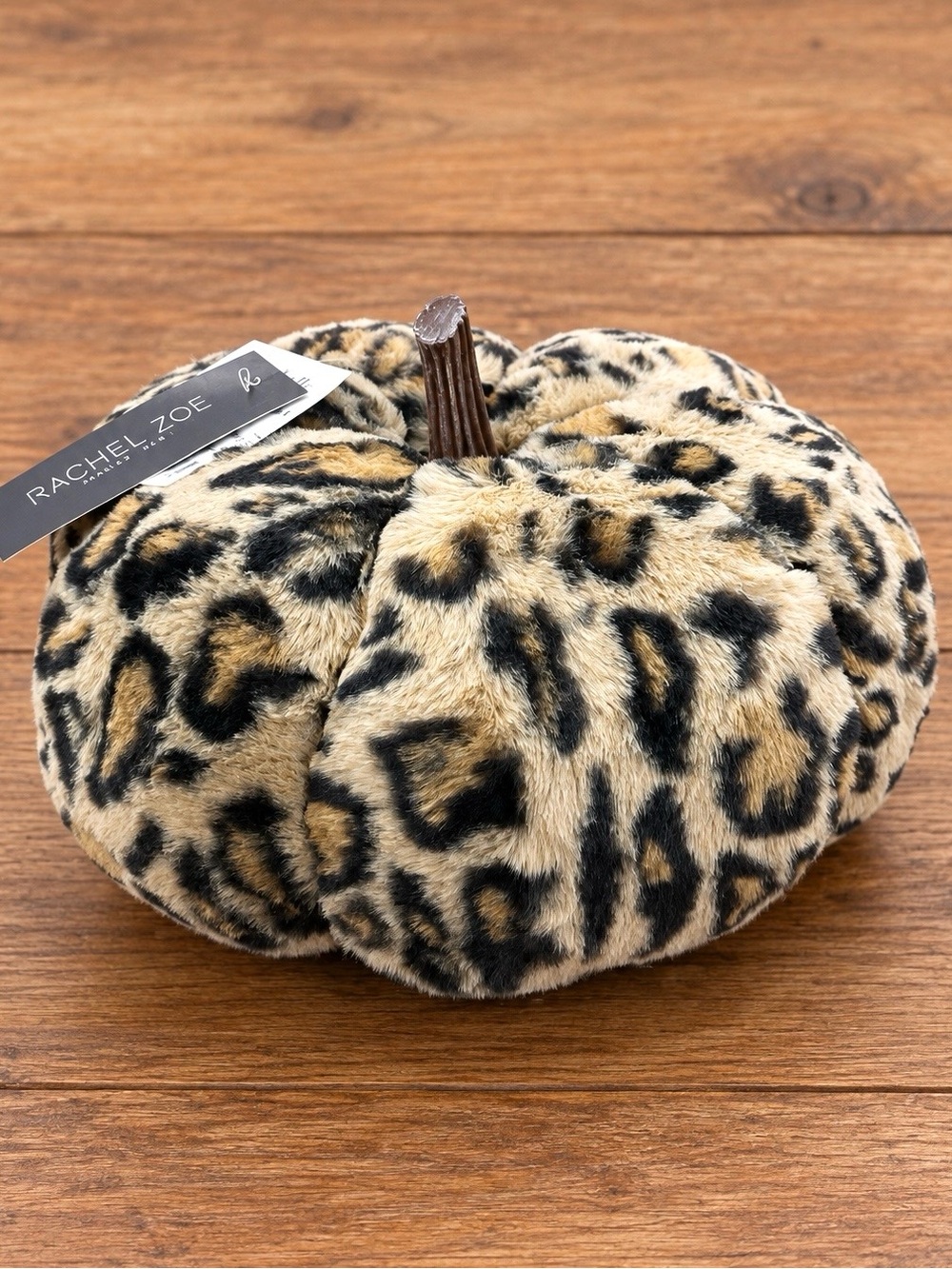 Rachel Zoe Halloween Faux Fur Leopard Animal Print Plush Pumpkin